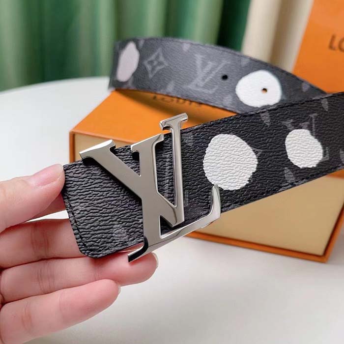 Louis Vuitton Unisex LV X YK Initiales 40MM Reversible Belt Monogram Eclipse Canvas Recto