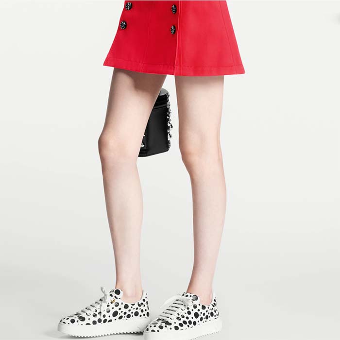 Louis Vuitton Women LV x YK Time Out Sneaker White Printed Calf Leather Monogram Flowers