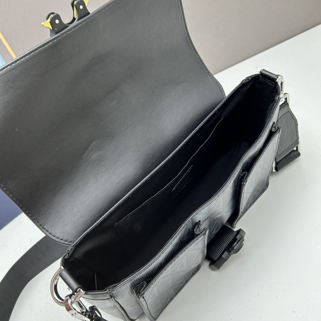 dior unisex hit the road bag strap black cd Di*m*nd canvas smooth calfskin