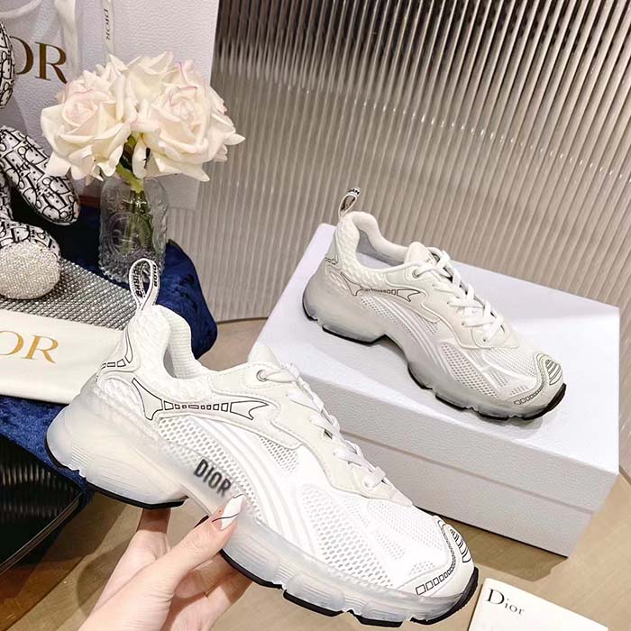 Dior Unisex Shoes Dior Vibe Sneaker White Technical Fabric Mesh Rubber