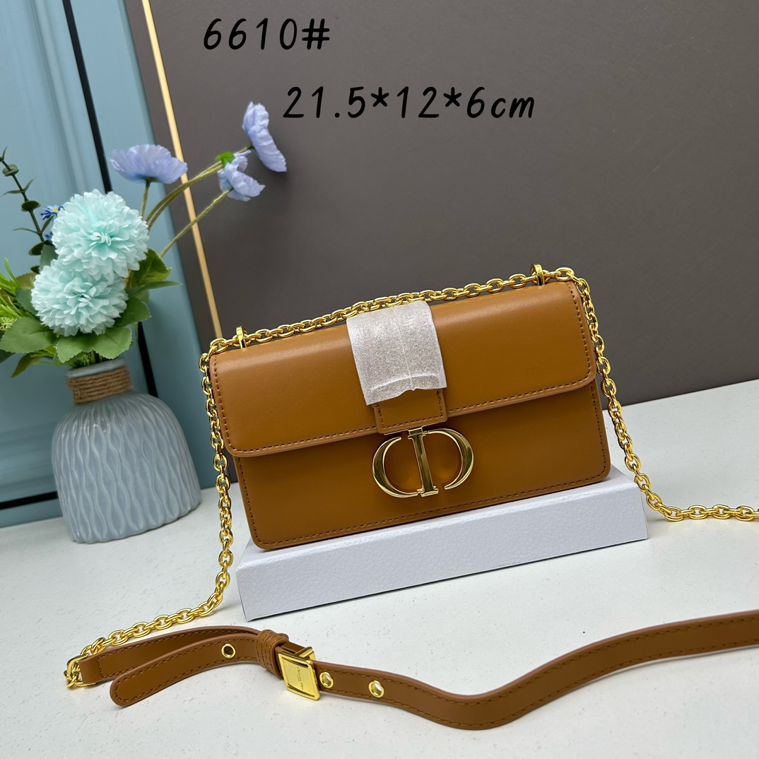 Dior Women CD 30 Montaigne East-West Bag Chain Golden Saddle Calfskin