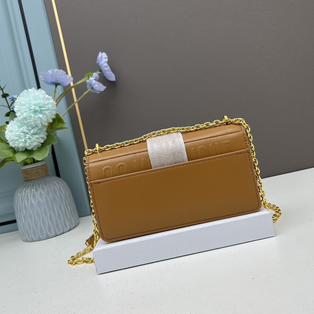 Dior Women CD 30 Montaigne East-West Bag Chain Golden Saddle Calfskin