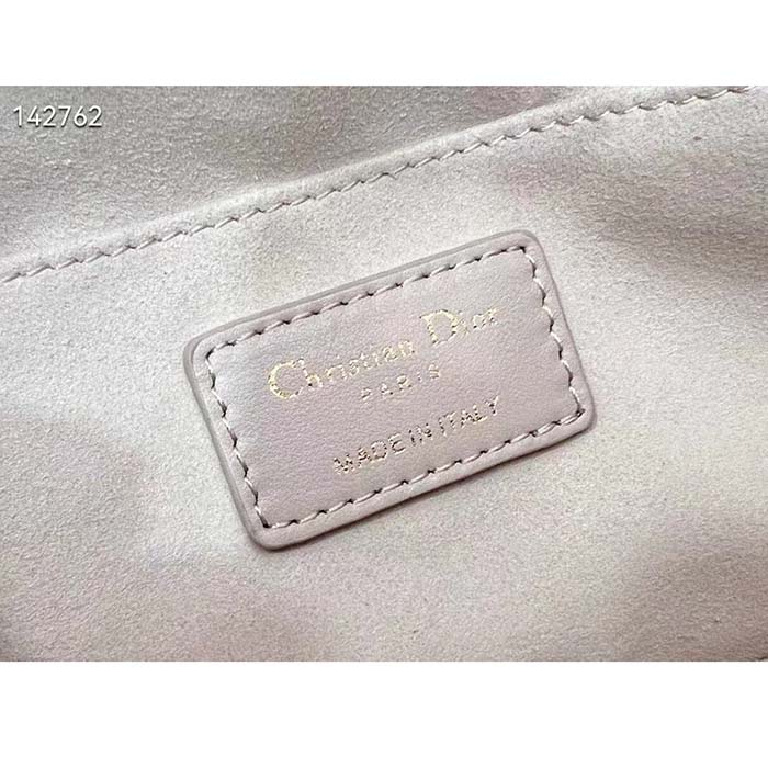 Dior Women CD Medium Ammi Bag Sand Pink Supple Macrocannage Lambskin