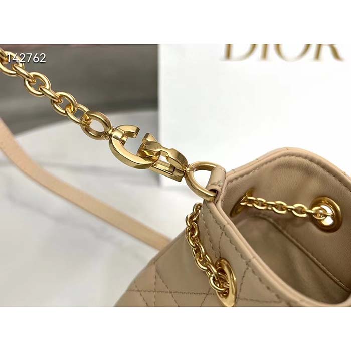 Dior Women CD Medium Ammi Bag Sand Pink Supple Macrocannage Lambskin