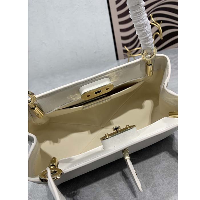 Dior Women CD Medium Dior Key Bag Dusty Ivory Box Calfskin