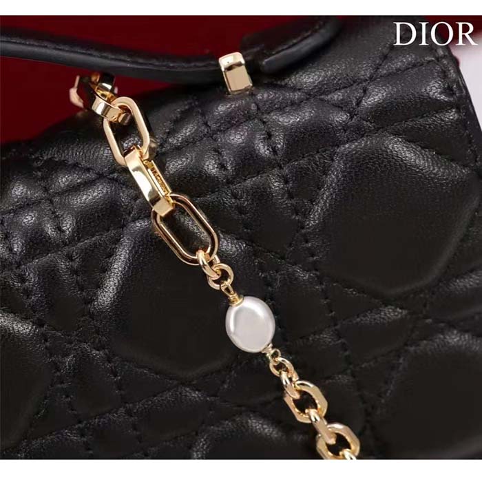 Dior Women CD Miss Dior Mini Bag Black Cannage Lambskin