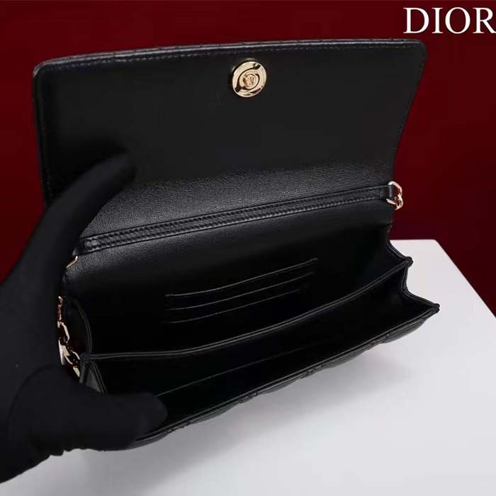 Dior Women CD Miss Dior Mini Bag Black Cannage Lambskin