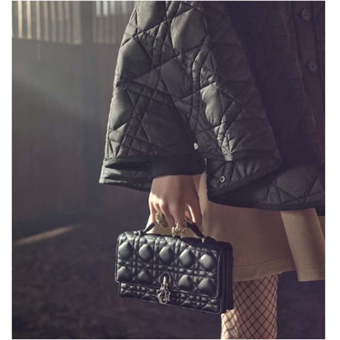 Dior Women CD Miss Dior Mini Bag Black Cannage Lambskin