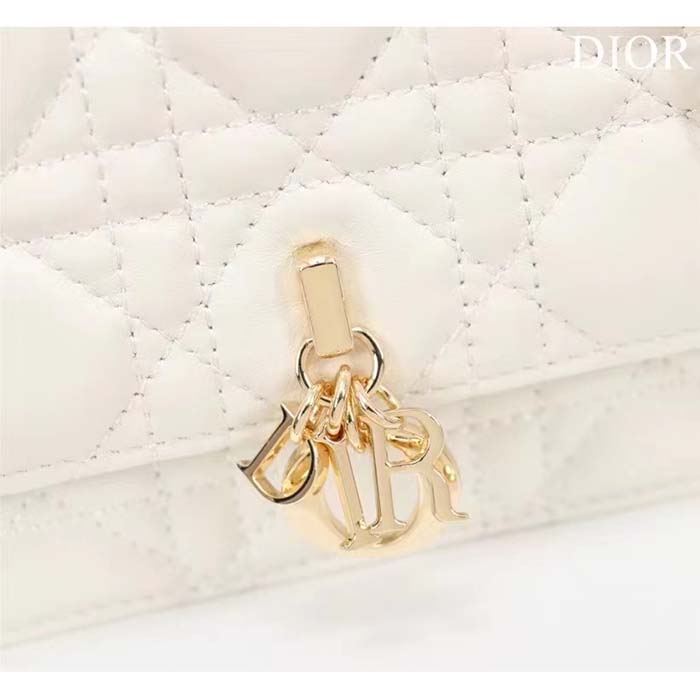 Dior Women CD Miss Dior Mini Bag Latte Cannage Lambskin
