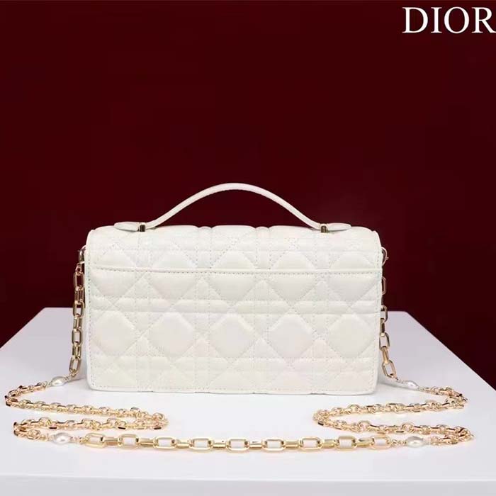 Dior Women CD Miss Dior Mini Bag Latte Cannage Lambskin