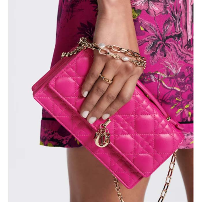 Dior Women CD Miss Dior Mini Bag Rani Pink Cannage Lambskin