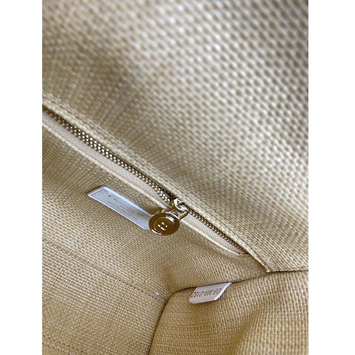 Dior Women CD Small Lady D-Lite Bag Natural Macrocannage Raffia