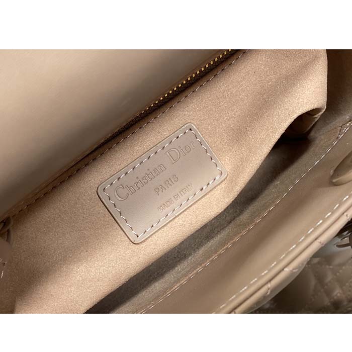 Dior Women CD Small Lady Dior My ABCDior Bag Blush Ultramatte Cannage Calfskin