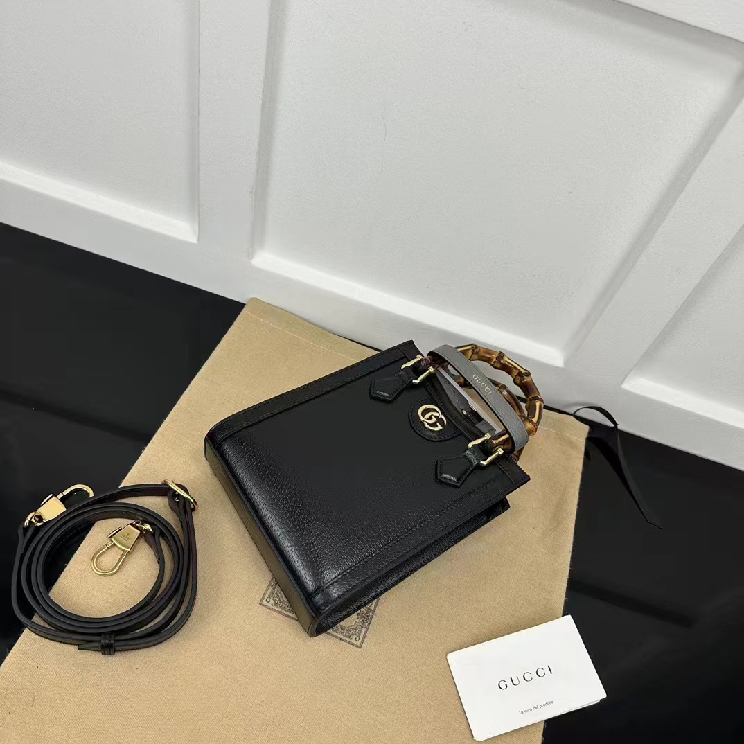 G*u*i gg women G*u*i diana mini tote bag double g black leather