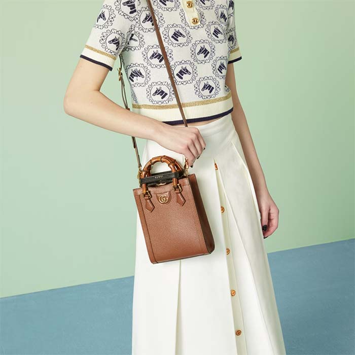 G*u*i gg women G*u*i diana mini tote bag double g cuir leather