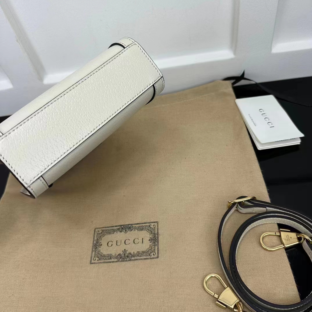 G*u*i gg women G*u*i diana mini tote bag double g white leather