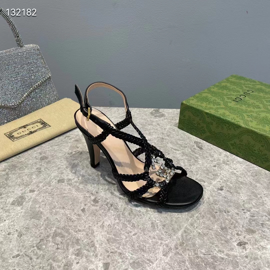 G*u*i women gg cystal interlocking g sandal high 9 cm heel