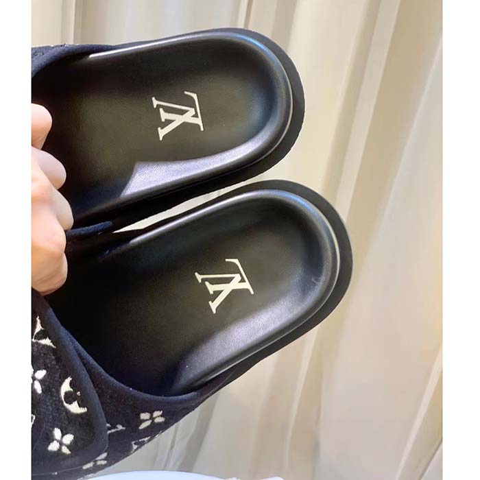 Louis Vuitton LV Unisex Miami Mule Black Mini Monogram Textile Anatomic Micro