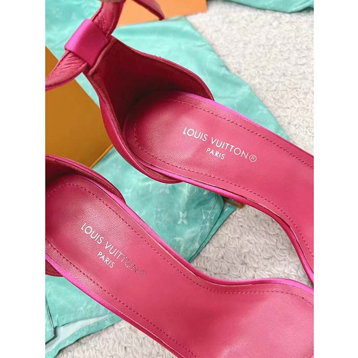 Louis Vuitton LV Women Sparkle Sandal Pink Lambskin Leather Outsole 9.5 Cm Heel