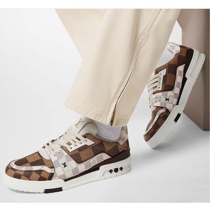 Louis Vuitton Unisex LV Trainer Sneaker Brown Ebene Damier Grained Calf Leather