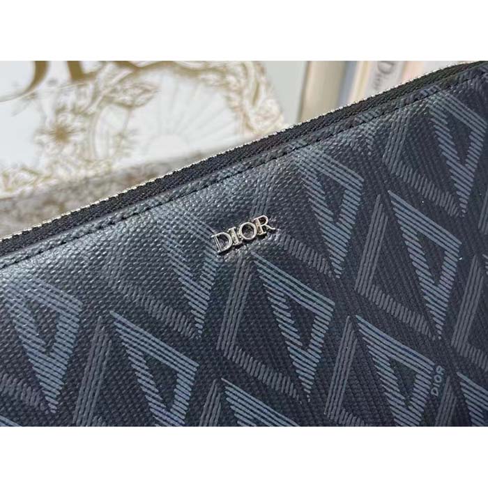 dior unisex cd zipped long wallet black cd Di*m*nd canvas