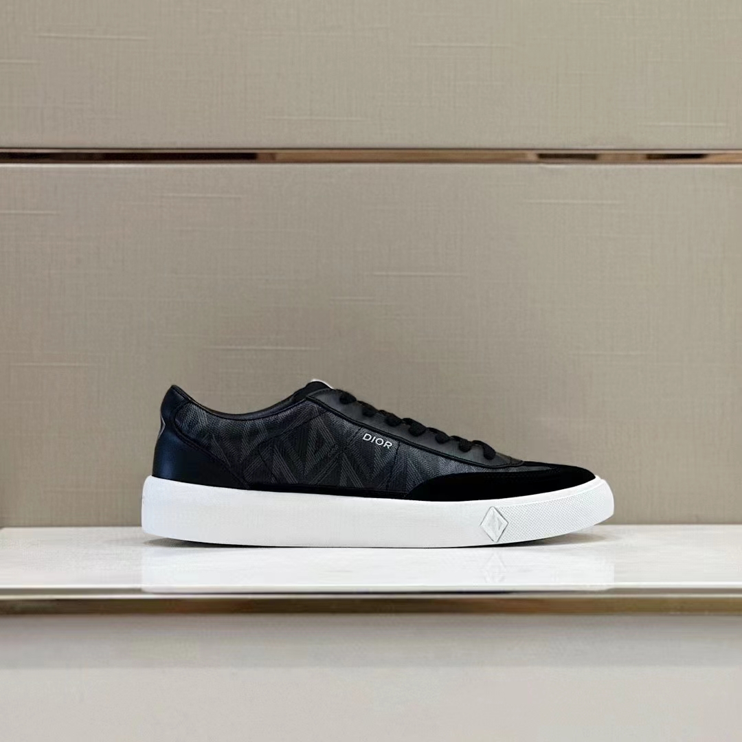 dior unisex shoes b101 sneaker black cd Di*m*nd canvas smooth calfskin nubuck