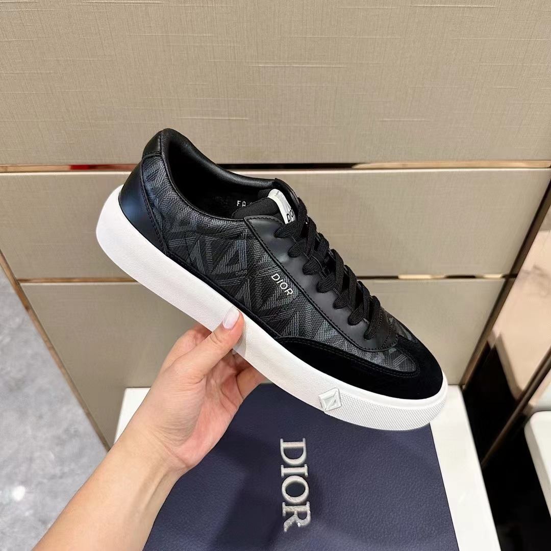 dior unisex shoes b101 sneaker black cd Di*m*nd canvas smooth calfskin nubuck