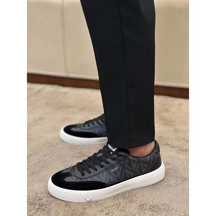 dior unisex shoes b101 sneaker black cd Di*m*nd canvas smooth calfskin nubuck