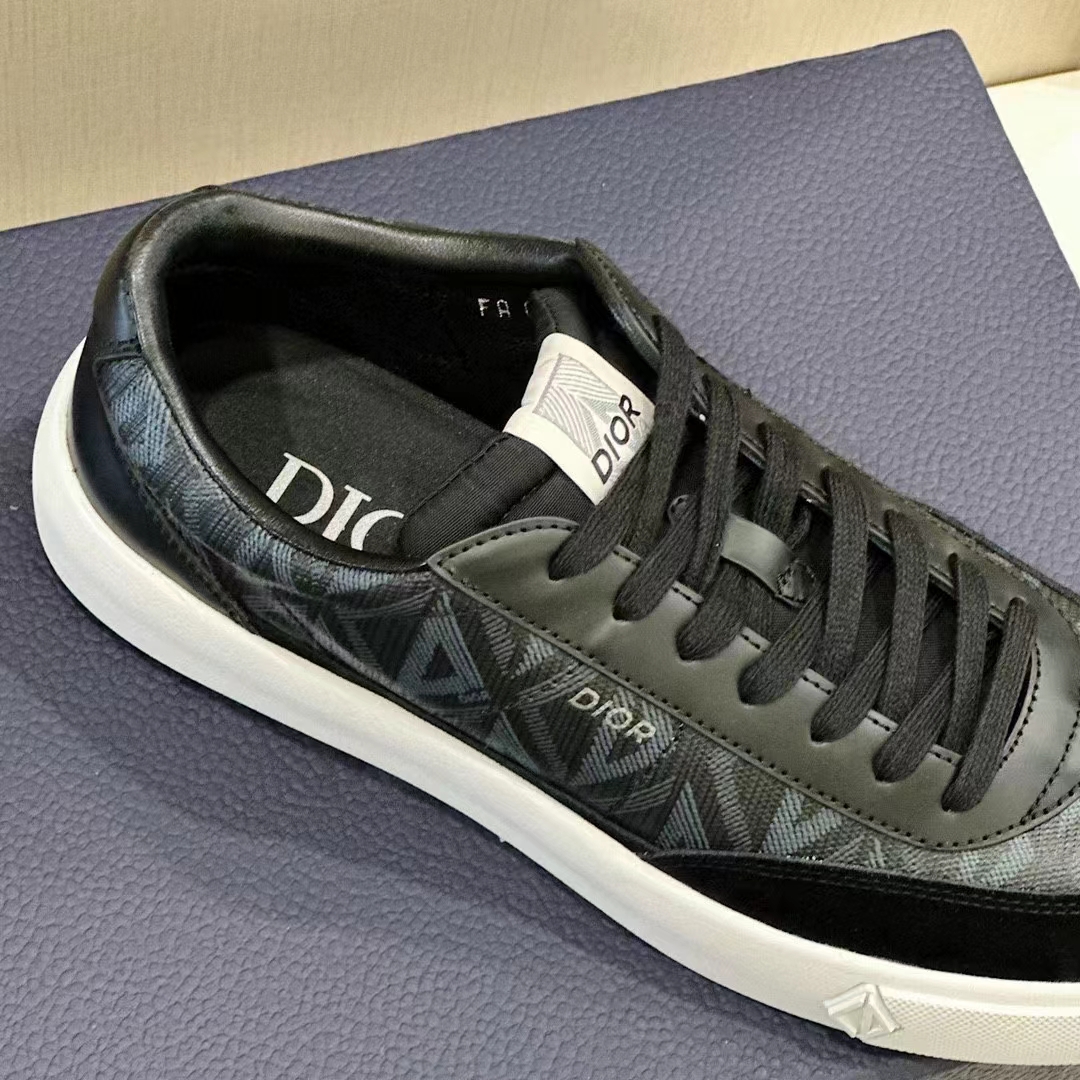 dior unisex shoes b101 sneaker black cd Di*m*nd canvas smooth calfskin nubuck