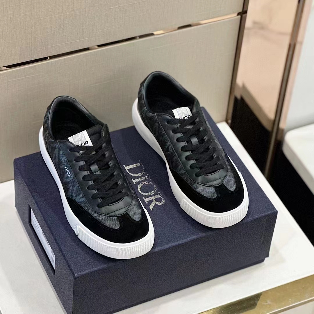dior unisex shoes b101 sneaker black cd Di*m*nd canvas smooth calfskin nubuck