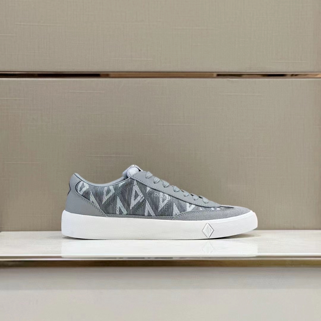 dior unisex shoes b101 sneaker gray cd Di*m*nd canvas smooth calfskin nubuck