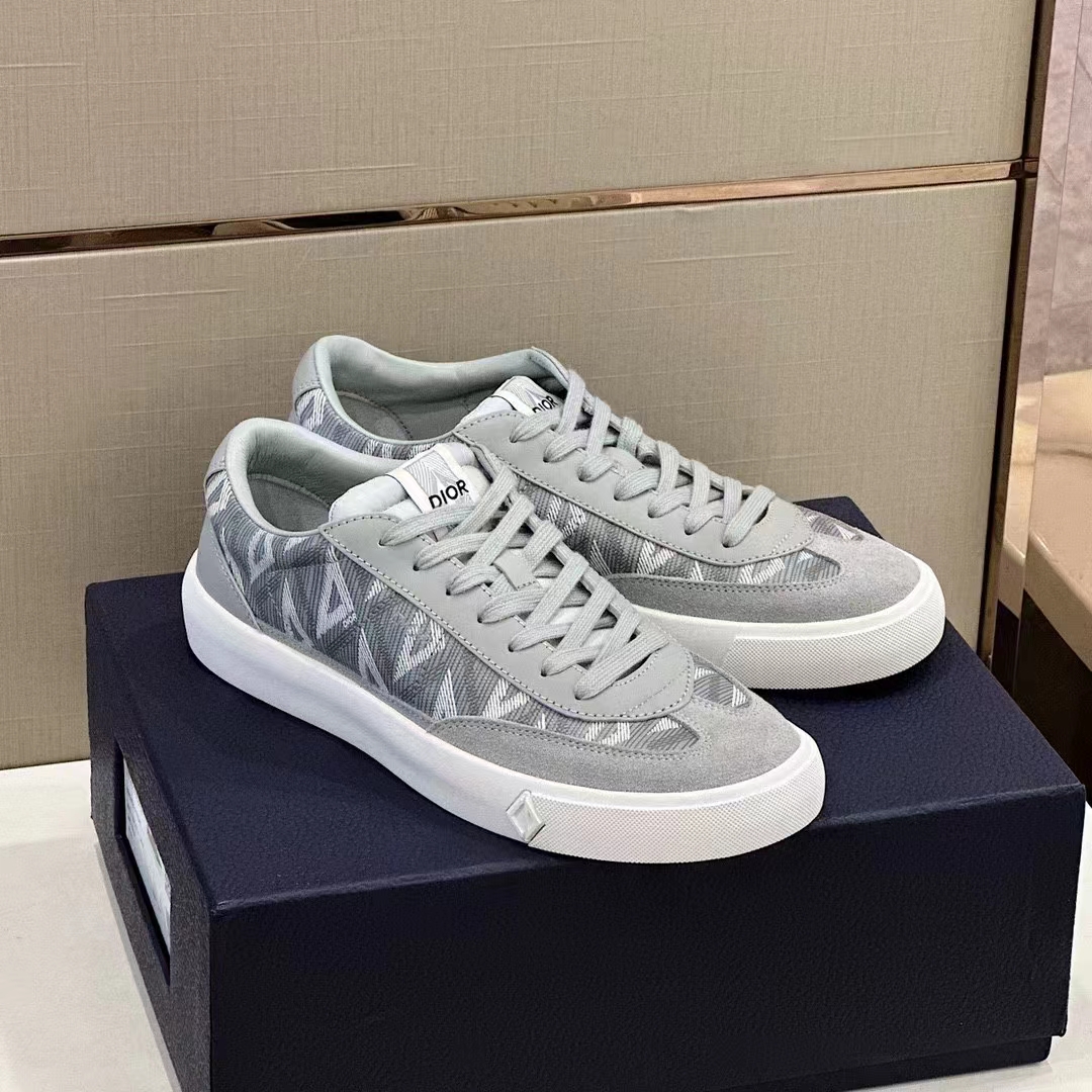 dior unisex shoes b101 sneaker gray cd Di*m*nd canvas smooth calfskin nubuck