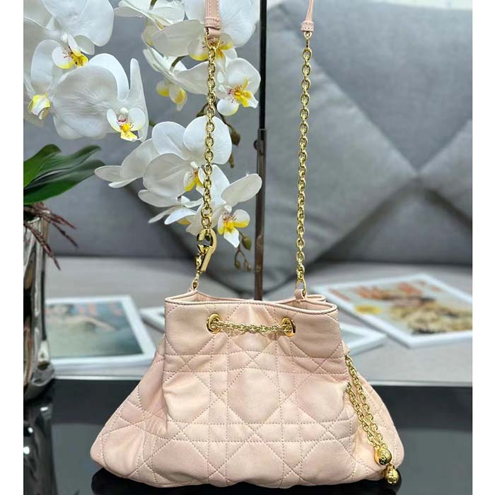 Dior Women CD Large Ammi Bag Aesthetic Beige Supple Macrocannage Lambskin