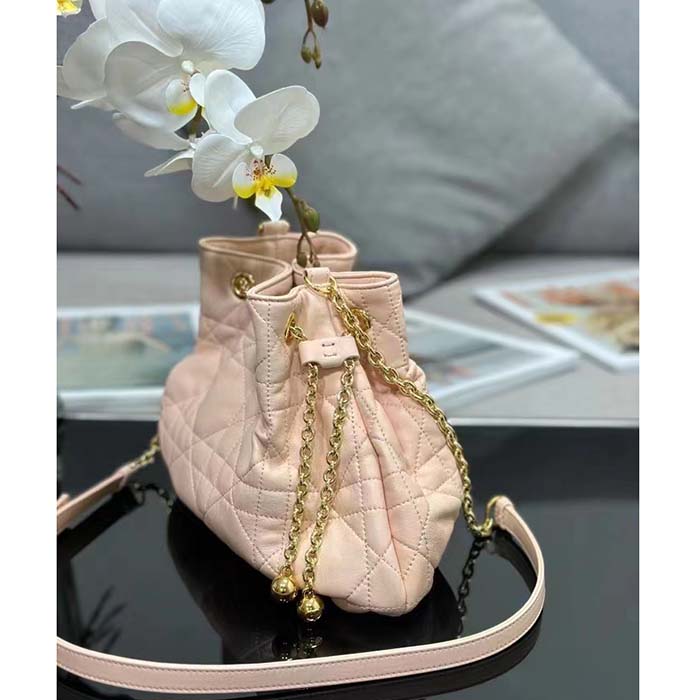 Dior Women CD Large Ammi Bag Aesthetic Beige Supple Macrocannage Lambskin
