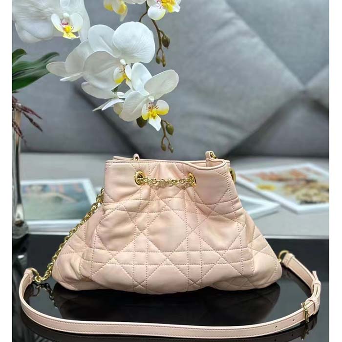 Dior Women CD Large Ammi Bag Aesthetic Beige Supple Macrocannage Lambskin
