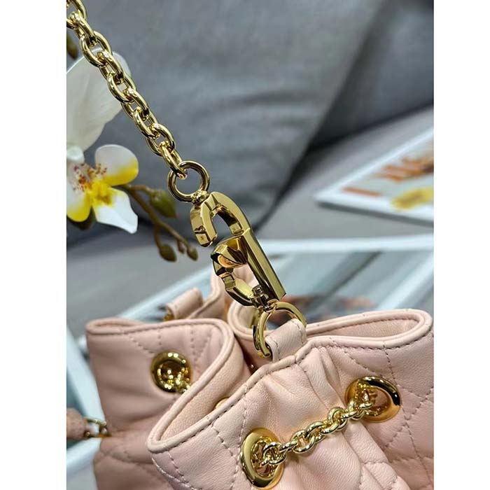 Dior Women CD Large Ammi Bag Aesthetic Beige Supple Macrocannage Lambskin