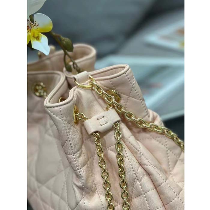 Dior Women CD Large Ammi Bag Aesthetic Beige Supple Macrocannage Lambskin