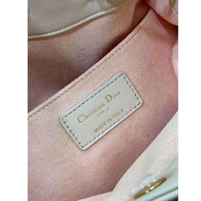 Dior Women CD Large Ammi Bag Aesthetic Beige Supple Macrocannage Lambskin