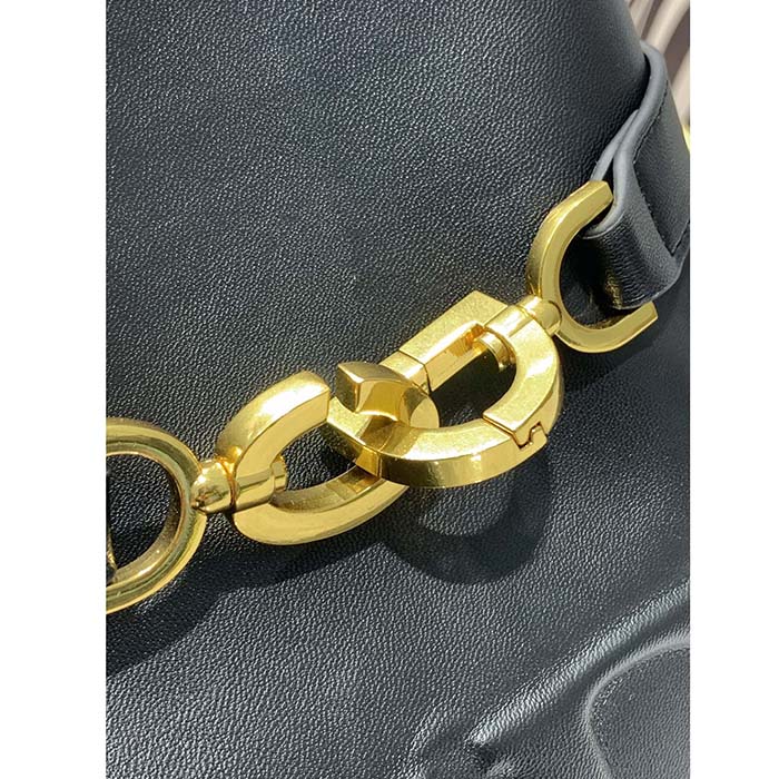 Dior Women CD Medium C’est Dior Bag Black CD-Embossed Calfskin