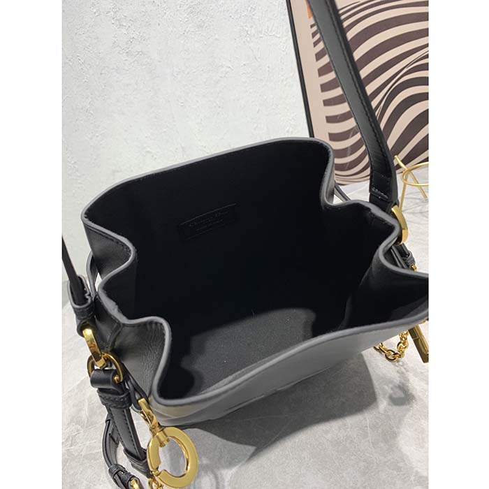Dior Women CD Medium C’est Dior Bag Black CD-Embossed Calfskin