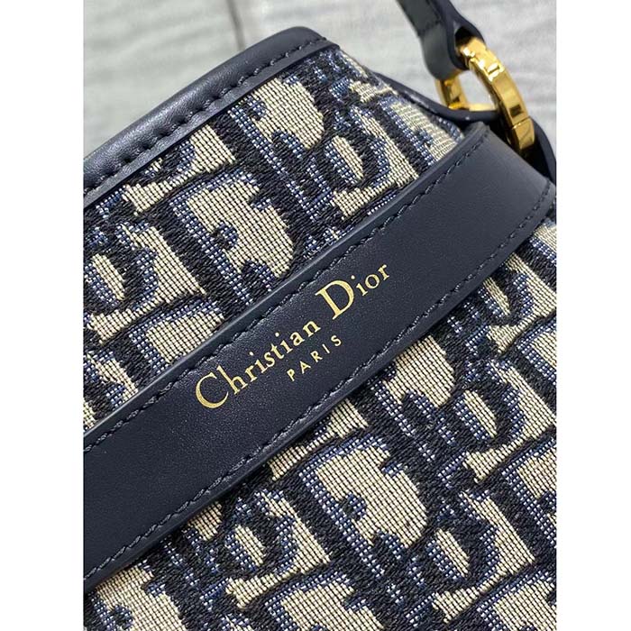 Dior Women CD Medium C’est Dior Bag Blue Dior Oblique Jacquard