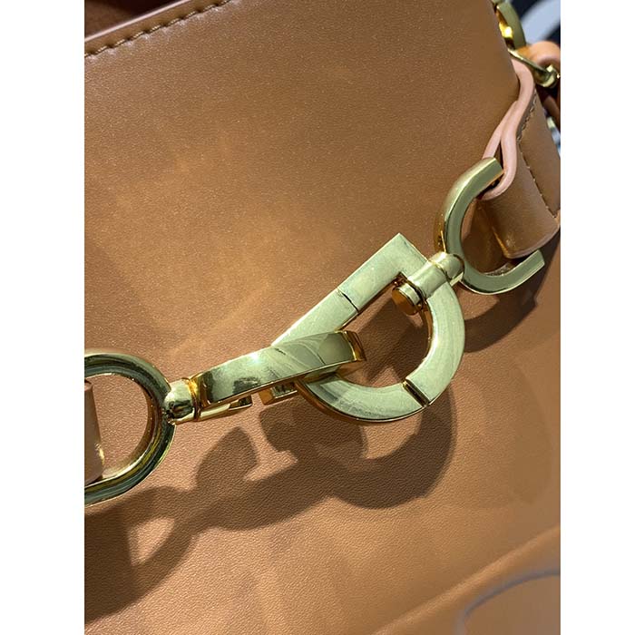 Dior Women CD Medium C’est Dior Bag Golden Saddle CD-Embossed Calfskin