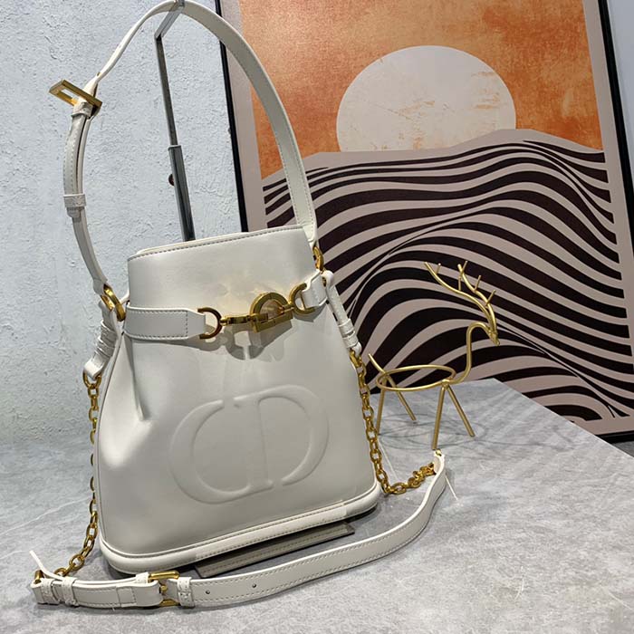 Dior Women CD Medium C’est Dior Bag Latte CD-Embossed Calfskin