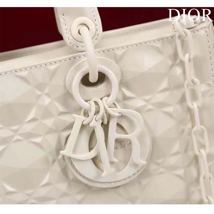 dior women cd medium d-joy bag latte cannage calfskin Di*m*nd motif