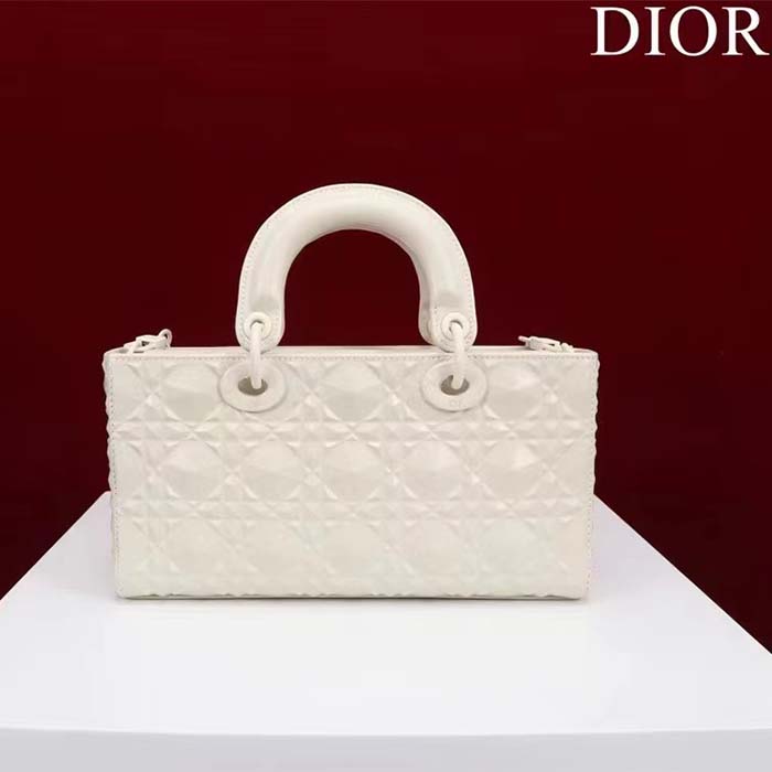dior women cd medium d-joy bag latte cannage calfskin Di*m*nd motif