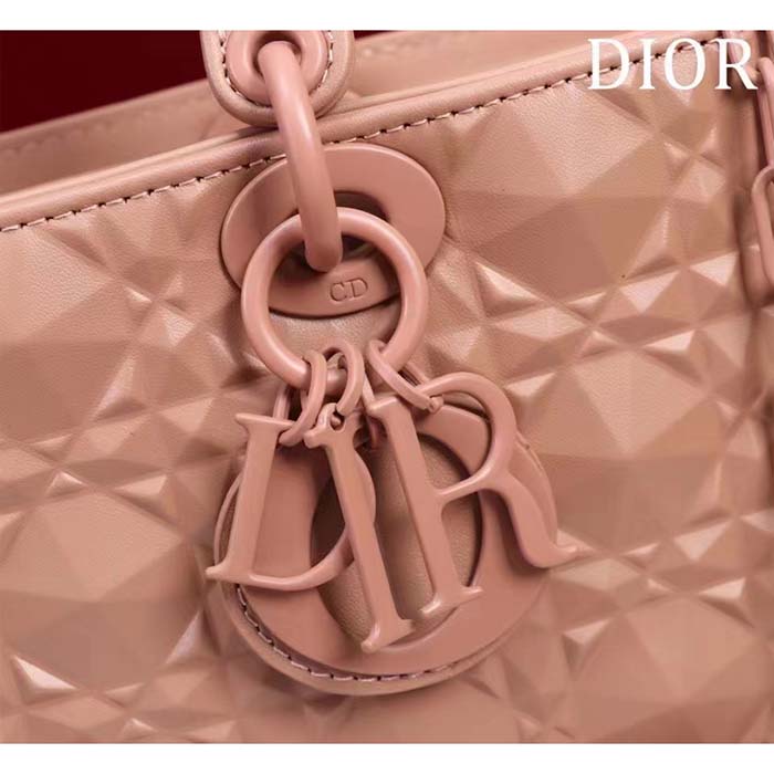 dior women cd medium d-joy bag rose des vents cannage calfskin Di*m*nd motif