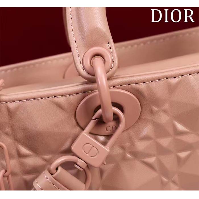 dior women cd medium d-joy bag rose des vents cannage calfskin Di*m*nd motif