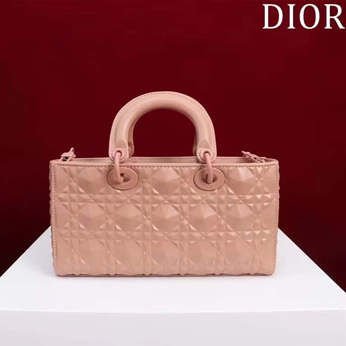 dior women cd medium d-joy bag rose des vents cannage calfskin Di*m*nd motif