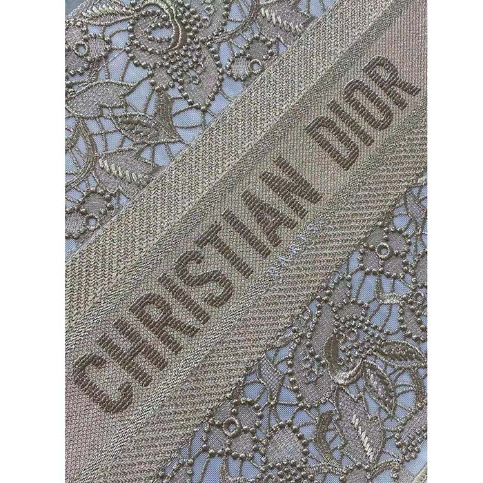 Dior Women CD Medium Dior Book Tote D-Lace Embroidery Macramé Effect