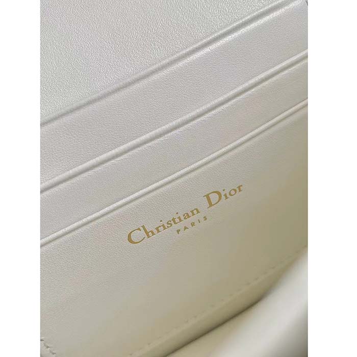 Dior Women CD Miss Caro Mini Bag Latte Macrocannage Lambskin